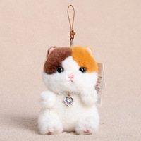 Joli et exquis porte-clés pendentif chaton en peluche avec rembourrage en coton PP, anti-stress, cadeau d'anniversaire