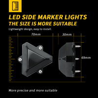 DXZ MD-S18-W 12V-24V 18 LED Feu de position latéral ambre, indicateur de dégagement, feu d'avertissement de rechange OE MDS18W pour nouveau camion