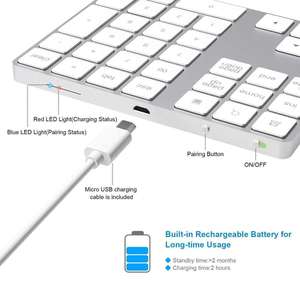 Newest Abs 34keys Bluetooth Wireless <b>Keyboard</b> Number Pad Digital for Laptop Macbook Numeric Keypad Red - Product Image 6