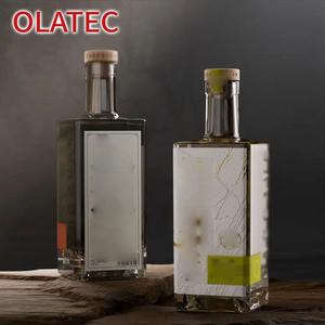 Bouteille en verre cylindrique givrée de luxe personnalisée OLATEC avec bouchon <span class=keywords><strong>à</strong></span> vis pour Baijiu et vin blanc premium - Product Image 2