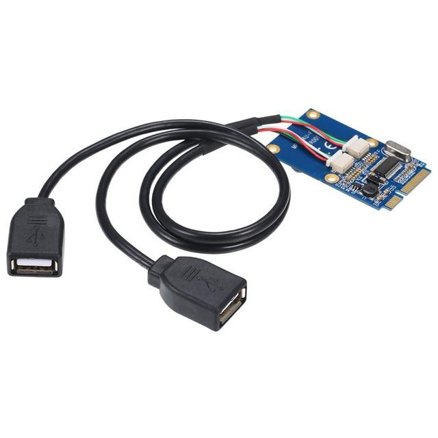 Plc 1pcs Mini Pci-e Pci to 5 Pin Dual Usb 2.0 Adapter Riser Expansion Card C Bulk Supply