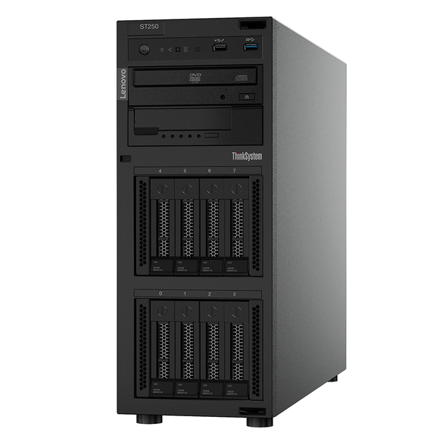 ThinkSystem ST258 V2 Tower Server, Brand New and Unused. 4*3.5inch Hard Drive Bays. Dual Network Port Design