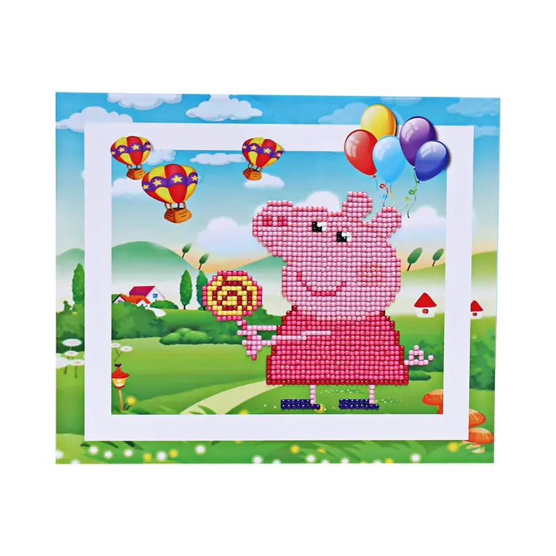 Little Pink Pig Crystal Diamond Shaped Drill Wall Art 3d Diamond Painting For Sale