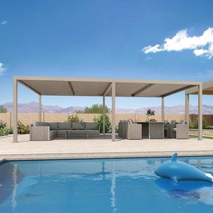Pérgola de Metal Negra, Diseño de Celosía <span class=keywords><strong>2x2</strong></span> 3x5m, Estructura Híbrida de Aluminio y Acero, Opción de Varios Tamaños - Product Image 6