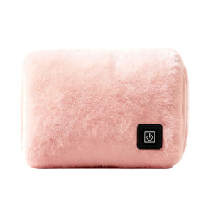 Hand Warmer <b>Electric</b> USB Rechargeable Adjustable Thermostat Pink Velvet Dual Layer <b>Heating</b> <b>Pad</b> For Hands Waist Abdomen - Product Image 3