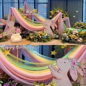Robe de <span class=keywords><strong>mariage</strong></span> extérieur romantique léger et fluide tissu de fond de tulle irisé tissu de tulle pour les événements de fête et - Product Image 3
