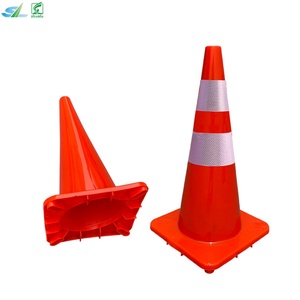 Cône de signalisation routière mini en PVC de 28 pouces avec bande réfléchissante 700 pour la sécurité routière et la gestion du trafic urbain - Product Image 5