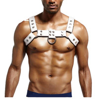 Ceinture de bar en cuir pour homme punk, polyvalente, avec sangle d'épaule, style intense et sexy, pour tenue de boîte de nuit, équipement de bondage avec sangle de poitrine