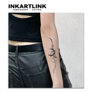 สติ๊กเกอร์รอยสักปลอม <span class=keywords><strong>Moon</strong></span> Lines สมจริง กันน้ำ ติดทนนาน 1-2 สัปดาห์ หมึกจากพืช กึ่งถาวร - Product Image 2