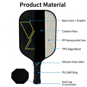 Palas de Pickleball Modernas con Diseño Sólido, Mango Antideslizante, Forma Estándar, Núcleo de Panal de Abeja de 40 Orificios, Entretenimiento para Todas las Estaciones - Product Image 6