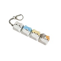 Porte-clés jouet clavier mécanique anti-stress à 4 touches, motif chat mignon, sublimation, anti-stress, multi-catégories