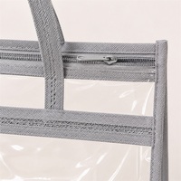 Sac cosmétique transparent personnalisé en PVC avec fermeture éclair, grande capacité, pochette d'emballage cosmétique, sac de maquillage en PVC, fournisseur en gros