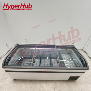 Siêu thị thương mại hiển thị tủ đông ngực hàng đầu mở cong trượt cửa kính đảo tủ đông - Product Image 4