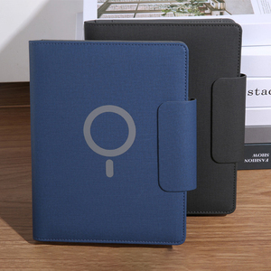 Cahier multifonctionnel A5 de haute qualité en cuir personnalisé Mobile Power Bank Chargement rapide sans fil Caractéristiques Promotions disponibles - Product Image 2