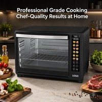 Four électrique multifonctionnel 48L avec panneau numérique intelligent, idéal pour la famille, pour pain, pizza et gâteaux