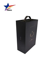 Caja de Regalo Rígida de Material Reciclado Ecológico de Lujo Moderno Personalizado, Cierre Magnético, Embalaje de Vino Negro para Alimentos, Esponja con Relieve