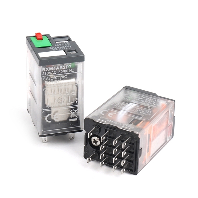 Power Relay 14-Pin Intermediate Relay With 5A Electromagnetic Relay Mini Power for 24VAC/110VAC/220VAC 5A 14-Pin