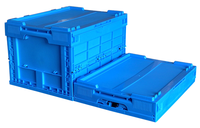 Caisse en plastique transparente pliable pour la livraison et le stockage de nourriture, en HDPE et PP recyclables, avec couvercle, vente en gros sur mesure