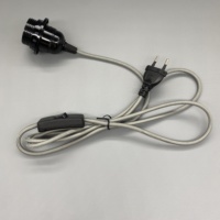 Cable de Luz Textil Trenzado Rojo Retro con Enchufe E27 y Interruptor en Línea con Enchufe Europeo, Kit de Cableado para Lámpara Colgante Decorativa para el Hogar