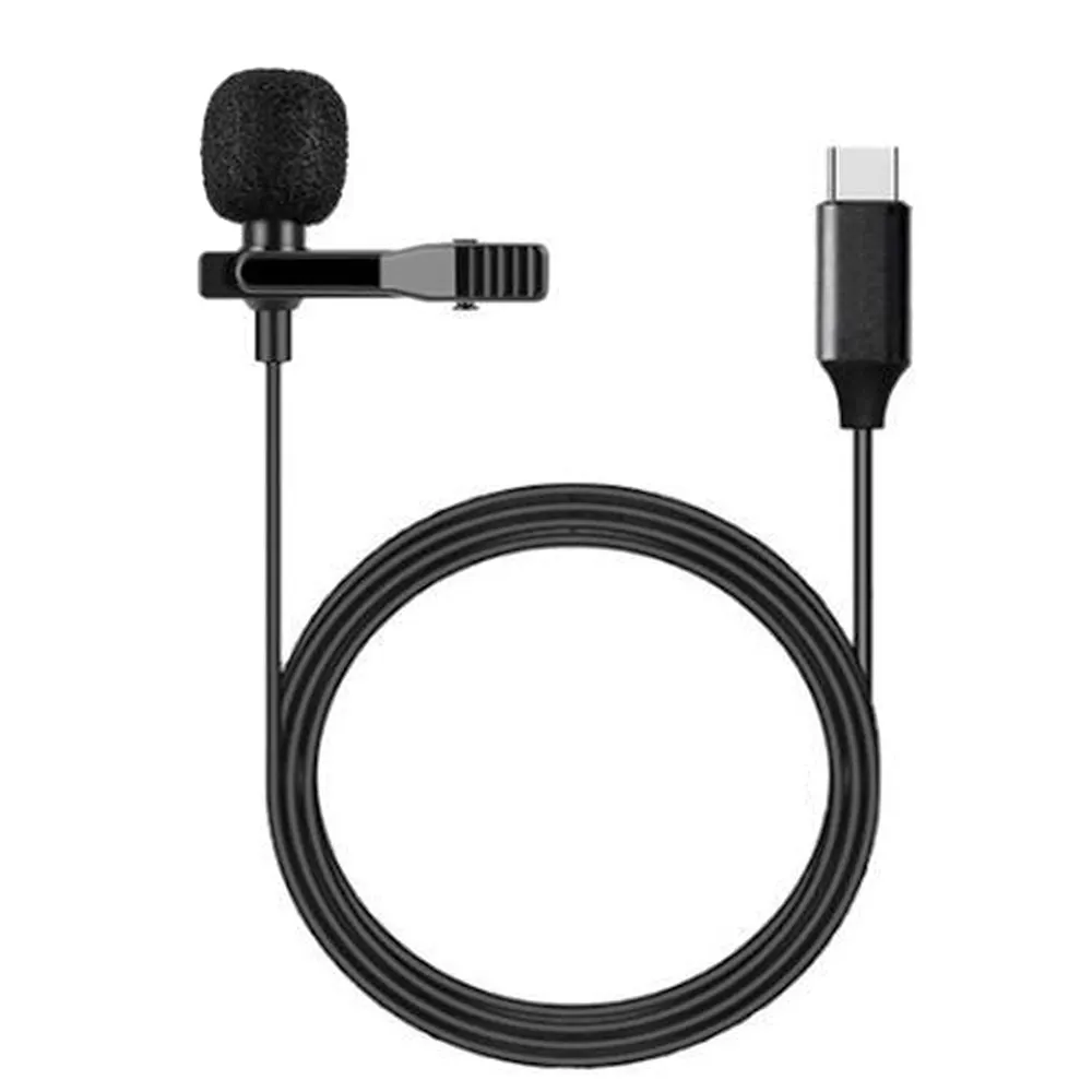 Slinya 1.5M Mini Ve Áo Lavalier Clip-On Condenser Clip Loại C Mic Microphone Cho Android Điện Thoại Di Động USB Microphone