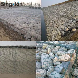 60x80 80x100 Malla de alambre de jaula de piedra de malla para muro de contención/Gabion Triple Twist Mesh