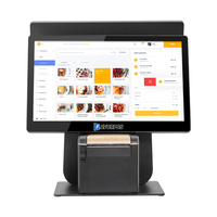 Terminal de point de vente à double écran avec imprimante thermique intégrée de 80 mm, POS Windows Android pour la vente au détail