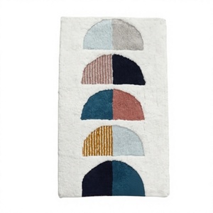 Modern Design Pure Cotton Tufted Floral Eco-Friendly Bath Mats Softer Quality with <b>Long</b> Durability for Bathroom Floor - Product Image 1