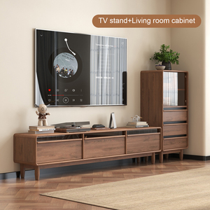 Mueble de <span class=keywords><strong>TV</strong></span> Moderno Extensible y Ajustable de Madera de Nogal para Sala de Estar, Dormitorio o Entrada, Venta al Por Mayor - Product Image 6
