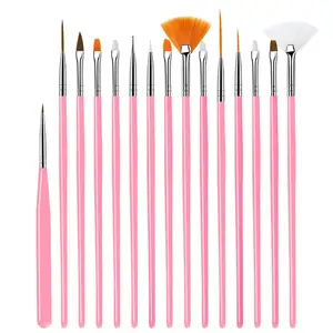 Factory Direct Wholesale Nail Painting Pen Brush Liner Brush Nail Dotting Pen Nail Art Gel Drawing Brush Set 15 PCS/ Set