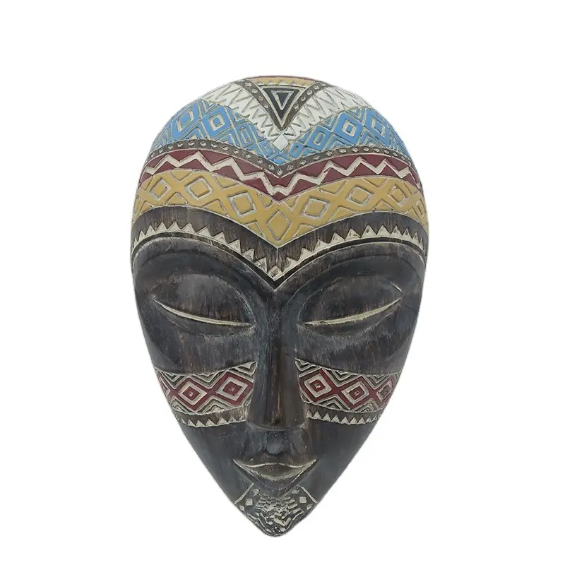 Unieke Hars Afrikaanse Masker Sculptuur Hout Nep Ambachten Home Decoraties Hars Tribal Masker Standbeelden