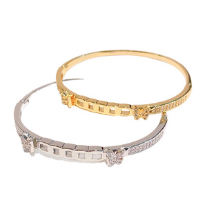 <b>Diamond</b> Bracelet Gold And White Hollow Design Asscher Cut Side Stones Unisex Gift Jewelry - Product Image 5