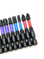 Jeu de 10 embouts de tournevis à chocs en acier allié S2, embouts magnétiques pour perceuse à percussion, outils électriques