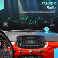 Autoradio Android Podofo 7 pouces 4+64G avec Carplay sans fil, Android Auto, GPS, Wifi, FM, RDS pour Fiat 500 2007-2015 OEM