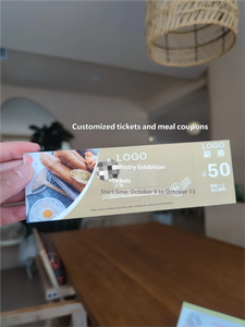Billet d'entrée personnalisé pour exposition <span class=keywords><strong>de</strong></span> pâtisseries, <span class=keywords><strong>bon</strong></span> événementiel détachable en papier cuivre 250 g/m² avec numéro <span class=keywords><strong>de</strong></span> série et coupon - Product Image 3