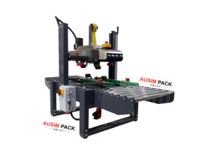 Caja de papel de cartón corrugado eléctrica completamente automática, caja de sellador de pegamento de cinta de cartón pequeña cónica, cierre superior, bebida de cinta - Product Image 1