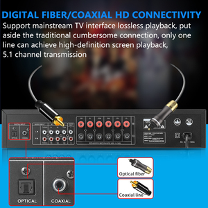 Amply hệ thống rạp hát gia đình <span class=keywords><strong>5.1</strong></span>, amply âm thanh công suất cao 6 kênh Hi-Fi BT AV Karaoke với loa siêu trầm - Product Image 2