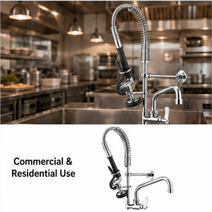 Rubinetto da Cucina Commerciale di Alta Qualità dal Design Moderno, Miscelatore per Lavello in Ottone Montato su Piano con Tubo Flessibile e Cartuccia in Ceramica - Product Image 3
