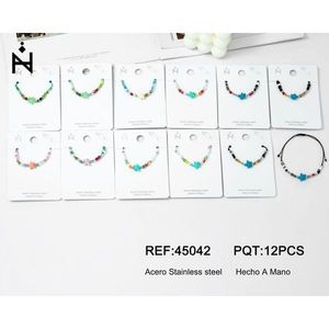 Braccialetto PULSERA con stella marina in resina, acciaio inossidabile, fatto a mano, 12 pezzi - Product Image 3