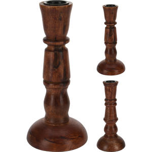 Candelabros de madera surtidos de 18 cm - Product Image 1