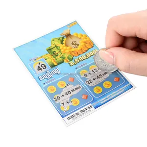 Winnende Kraskaart Custom Loterij Ticket Papieren Kaart Afdrukken Loterij Krasverwijderaar Ticket Leverancier
