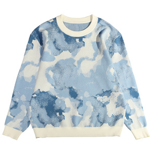 Logo personnalisé OEM ODM automne pull lettre Jacquard à manches longues tricoté 100% coton anti-rides anti-boulochage pull pour hommes - Product Image 2