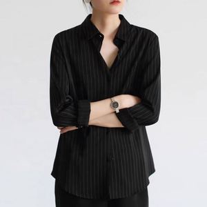 Áo sơ mi sọc đen hàng đầu mới về hàng mới - Product Image 3