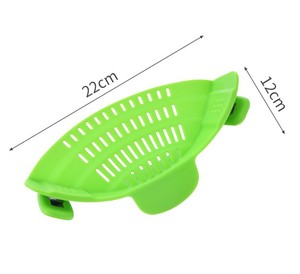 Passoire de cuisine réglable en silicone Syh1100, résistante à la chaleur, à clipser sur les casseroles et poêles, pour la vente en gros - Product Image 2