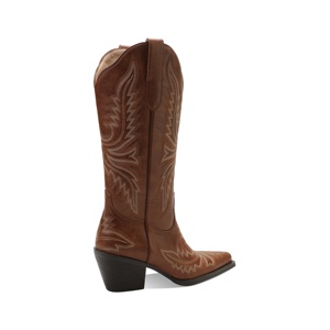 Women's Cowboy Cowgirl <strong>Boots</strong> Pointed Toe Knee-<strong>High</strong> Western Rodeo with 6cm Chunky <strong>Heel</strong> <strong>Brown</strong> <strong>Boots</strong> for Ladies - Product Image 4