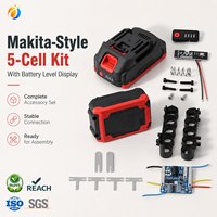 Kit de caja de plástico para batería de litio Makita de 18V compatible, caja para 5 baterías 18650 con placa BMS e indicador LED