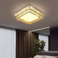 Plafonnier LED de luxe en cristal, design contemporain en acier inoxydable, pour salon, chambre, maison, hôtel, salle de banquet