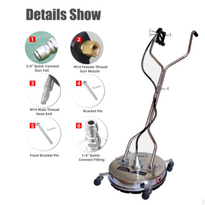 New 20" <b>Surface</b> <b>Cleaner</b> 4 Wheels Dual Handle Stainless Steel - Product Image 3
