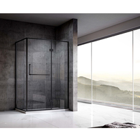 Cube de douche pivotant à 360 °, compartiment de douche en verre facile à nettoyer, porte de salle de bains, écran de douche en verre sans cadre, panneau en verre fixe
