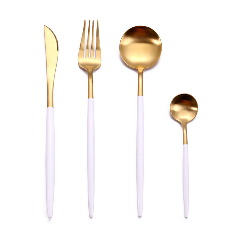 White Gold  Set(4pcs:knife,fork,spoon,teaspoon)
