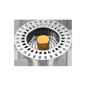 Stainless Steel Kitchen <b>Drain</b> Filter With Pop Up Cartridge <b>Brushed</b> Nickel Minimalist Design For Sink - Product Image 2